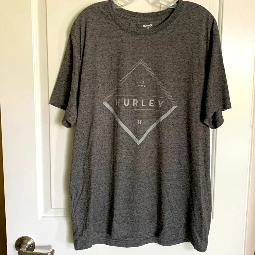 EUC MENS HURLEY GREY GRAPHIC T-SHIRT SIZE XL